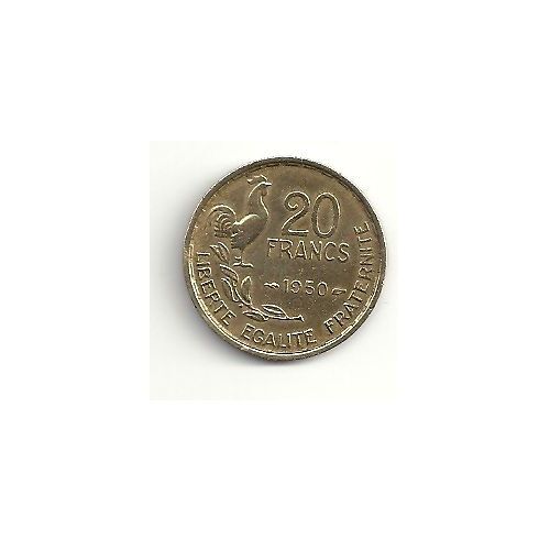 Piece 20 Frs 1950 4 Plumes
