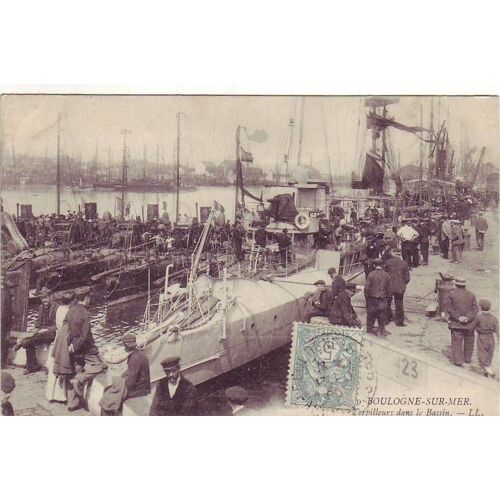 Boulogne S/ Mer - Torpilleur Dans Le Bassin - Ayant Circulée - Ref 002 160