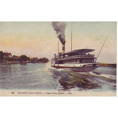 Thonon Les Bains - Depart D'un Bateau - Ayant Circulee 1918 - Ref 002 165