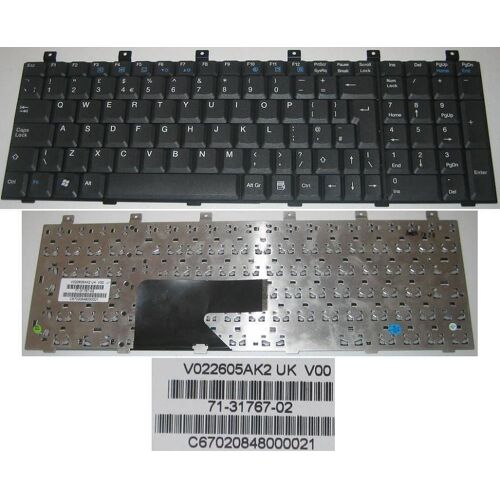 Clavier Qwerty UK Pour Packard Bell Easy Note SJ81 Series, Noir / Black, Model: V022605AK2, P/N: 71-31767-02, C67020848000021