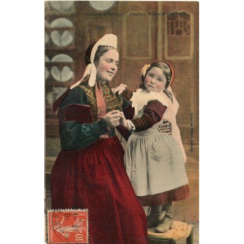 Carte Postale - Costume Bretagne Pont-L'abbé - Femme Enfant 1912