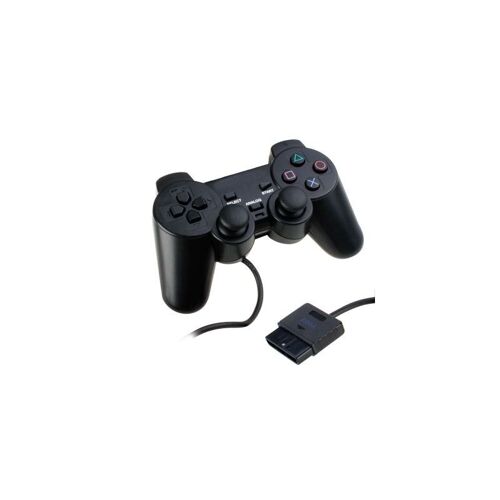 Contrôleur De Jeu Analogique Câblé Double Choc Pour Ps2 (Noir)