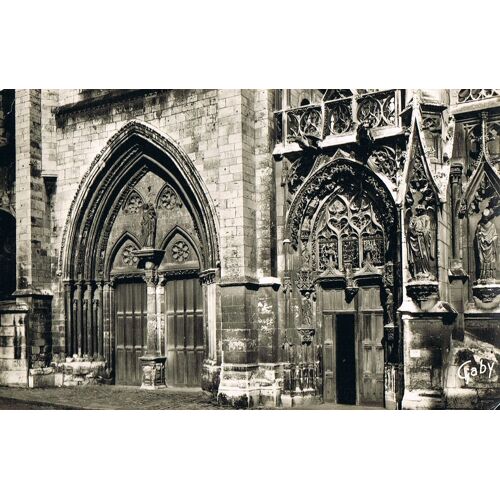 Carte Postale Ancienne, France, Eure ( 27 ), Louviers, Porche De L'église Notre Dame Côté Ouest