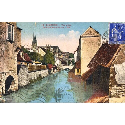 Carte Postale Ancienne, France, Eure Et Loir ( 28 ), Chartres, Vue Prise Du Pont St Hilaire - Oblitération Du 23/06/1939