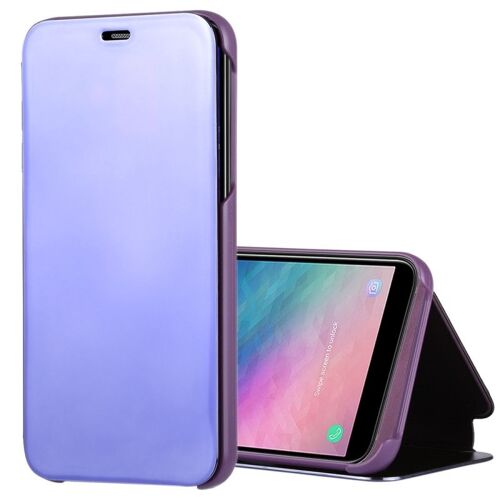 Housse Etui En Cuir Pour Miroir Horizontal Galaxy Galaxy J4 2018, Avec Support Violet