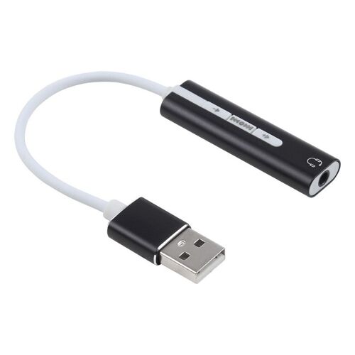 Carte Son USB noir pour ordinateur, bureau, haut-parleurs, casque Aluminium Shell 3.5mm Jack USB externe HIFI Magic Voice 7.1 canal adaptateur gratuit lecteur