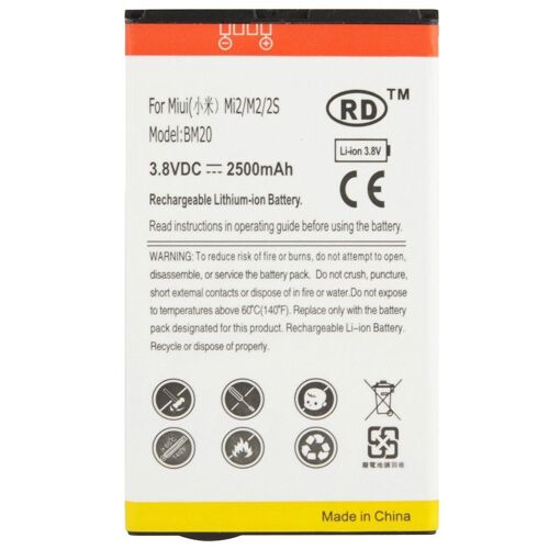 Batterie Pour Miui Mi2 / Mi 2s, Modèle Bm20 De Remplacement Haute Capacité 2500mah