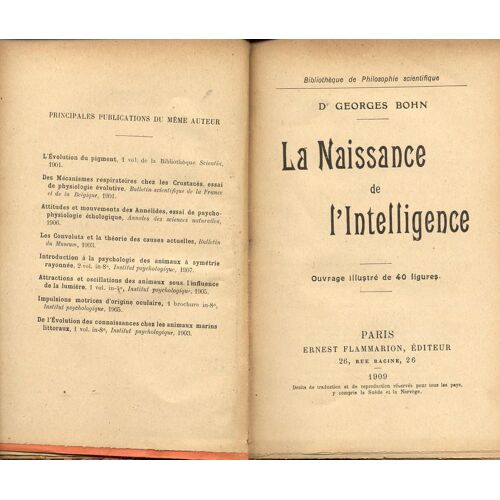 La Naissance De L'intelligence, Ouvrage Illustré De 40 Figures
