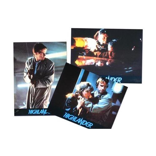 Photo Christophe Lambert  -  Lot De 3 Photos Du Film Highlander  -  1986  -  Format 24x30cm