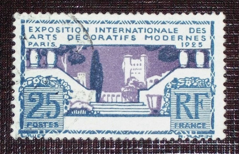 France N° 213 Oblitéré De 1924-25 - 25c Gris-Bleu Et Violet « Exposition Internationale Des Arts Décoratifs, À Paris »