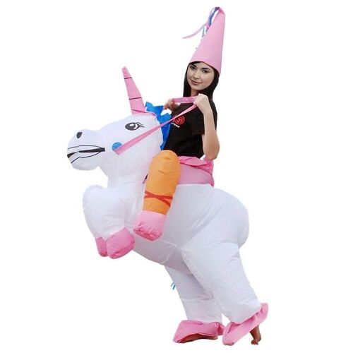Déguisement Pour L'adulte, Taille Recommandée: 1.5-1.9m Costume Gonflable De Fête D'halloween De Robe De Polyester De Licorne Opérée