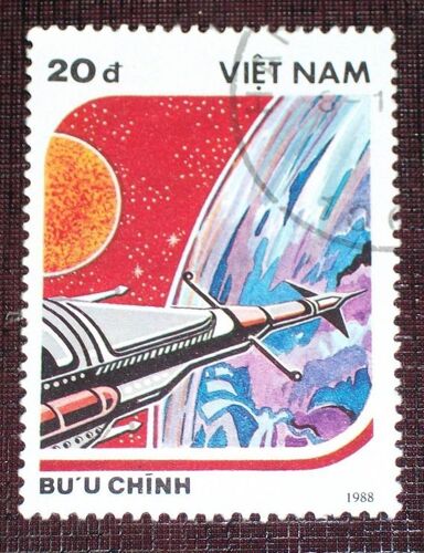 Theme Espace - Timbre Oblitéré Du Vietnam (Ref : Tes-43)