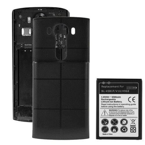 Pour Lg V10 / H968 Noir Bl-45b1f 3.85v / 6500mah Batterie Li-Ion Haute Capacité Et Remplacement De La Couverture Arrière