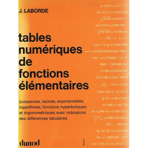 Tables Numeriques De Fonctions Elementaires