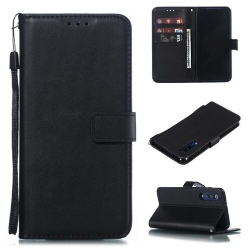 Xm Pour Coque Xiaomi Mi 9 Lite - Avec Support & Antichoc Protection Pu Cuir Portefeuille Housse Xiaomi Mi 9 Lite -Noir