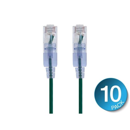 Câble Ethernet Cat6A de raccordement Monoprice - RJ45 sans accroc UTP Fils de cuivre nu et non traité 10G Calibre 30 AWG Pack de 10