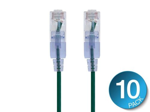 Câble Ethernet Cat6A de raccordement Monoprice - RJ45 sans accroc UTP Fils de cuivre nu et non traité 10G Calibre 30 AWG Pack de 10