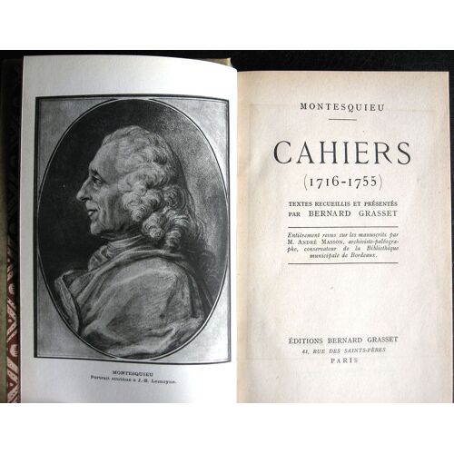 Cahiers 1716-1755 - Textes Recueillis Et Présentés Par Bernard Grasset, Entièrement Revus Sur Les Manuscrits Par André Masson