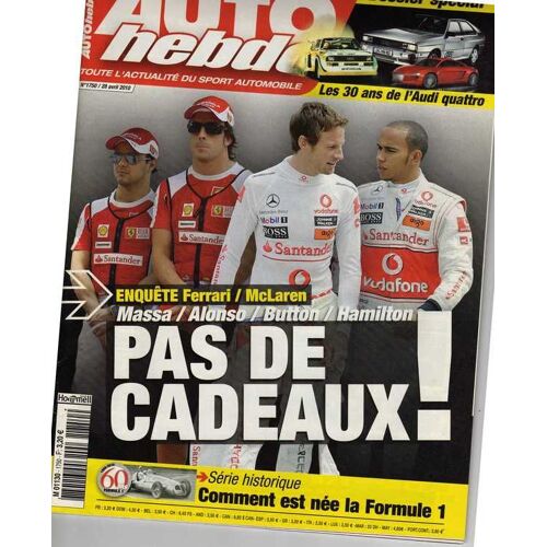 Auto Hebdo  N° 1750 : Enquete Ferrari / Mc Laren - Pas De Cadeaux !