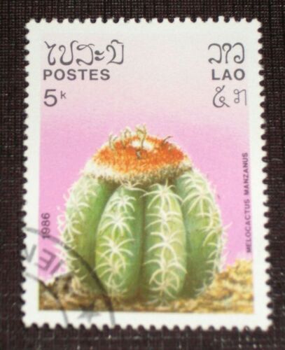 Theme Fleurs - Timbre Oblitéré Du Laos (Ref : Tfl-52)