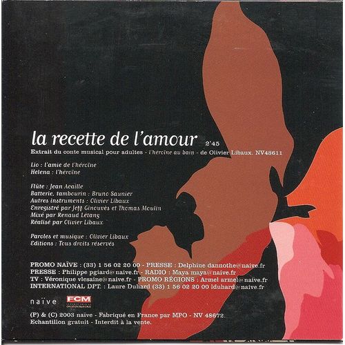 Lio Et Helena  "La Recette De L'amour" , Cd Promo