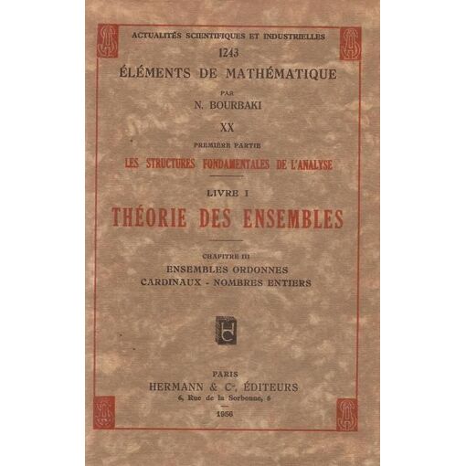 Theorie Des Ensembles Bourbaki pas cher - Meilleures offres durant