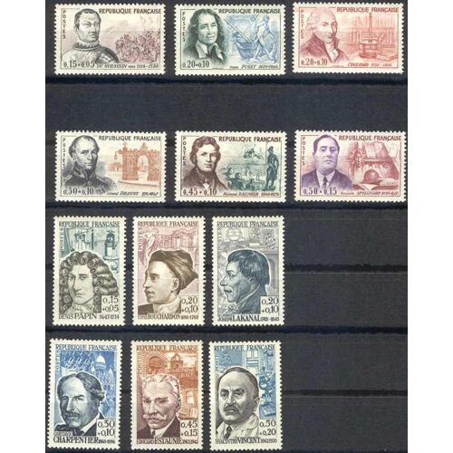 Personnages Célèbres 1961 Et 1962  (Ref. Y&t : 1295 À 1300 Et 1345 À 1350). Non Oblitérés.