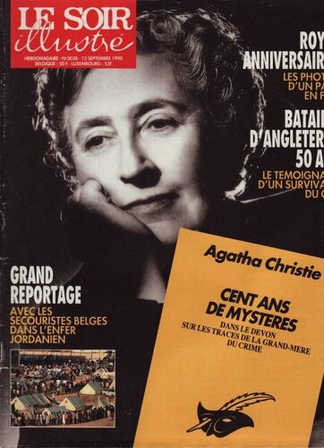 Le Soir Illustré / 13-09-1990  N° 3038 : Edition Belge - Rob Lowe (1,5p) - Agatha Christie (6p)