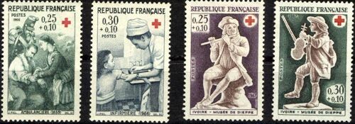 Au Profit De La Croix-Rouge. 1966 & 1967  (Ref Y&t : 1508-1509-1540-1541)  Non Oblitérés.