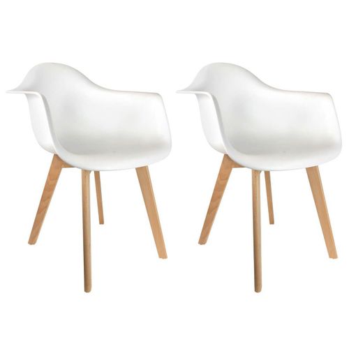 Travis - Lot De 2 Fauteuils Assises Blanches