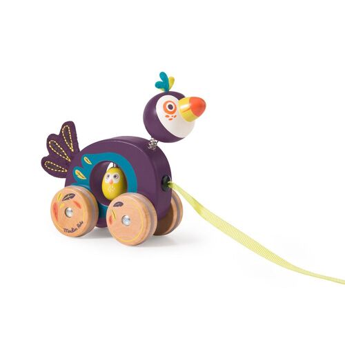 Jouet à tirer petit toucan dans la jungle