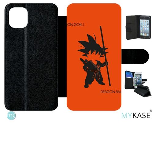 Etui À Rabat Iphone 11 Pro Max - Dragon Ball Son Goku Kid - Simili-Cuir - Noir