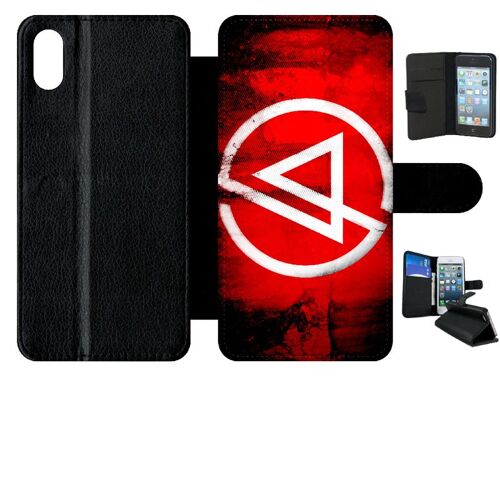 Etui À Rabat Iphone Xs Max - Linkin Park Logo - Simili-Cuir - Noir