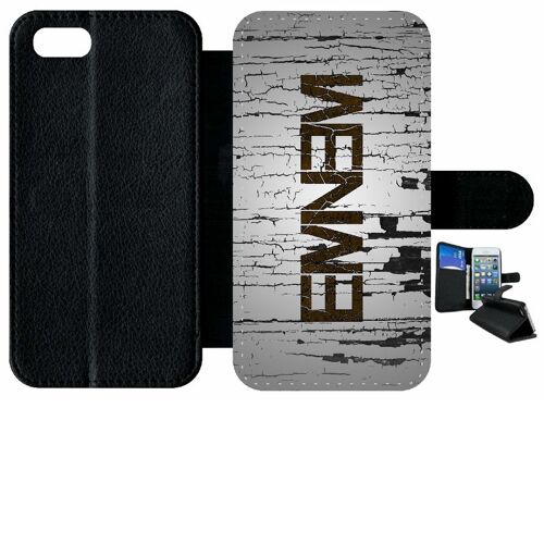 Etui À Rabat Iphone 8 - Hip Hop Eminem - Simili-Cuir - Noir