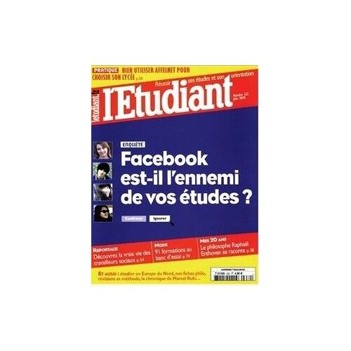 L'étudiant  N° 332 : Facebook Est-Il L'ennemi De Vos Études ?