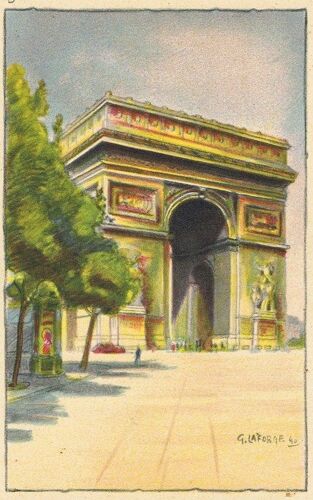 Paris - Illustration  De  L ' Arc  De  Triomphe , G. Laforge 40 . Carte Ancienne