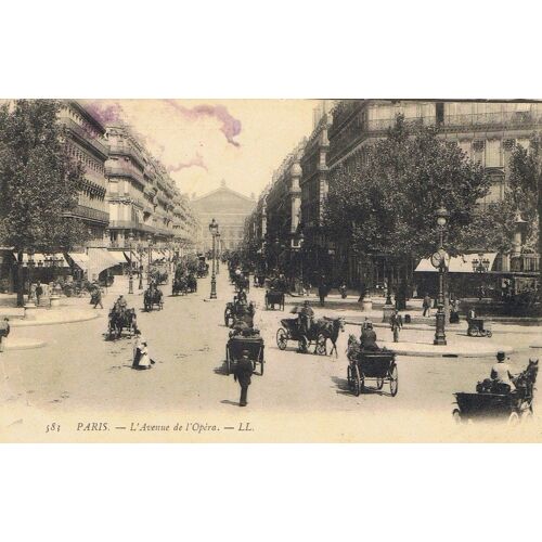 Paris - L ' Avenue  De  L ' Opéra . Carte Ancienne
