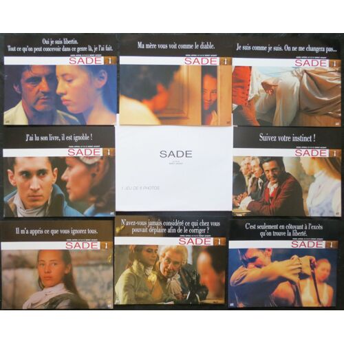 Sade De Beno?t Jacquot Avec Daniel Auteuil, Marianne Denicourt, Jean-Pierre Cassel , Gr?goire Colin, Jeanne Balibar, Jalil Lespert - Film 2000 - Jeu De 8 Photos D'exploitation De Cin?ma - 24x30 Cm