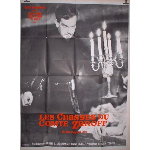 Les Chasses Du Comte Zaroff * Schoedsack E B & I Pichel - Film Fantastique 1932 - Affiche De Cin?ma De 1969 - 120x160 Cm Movie Poster - Avec Joel Mccrea ; Fay Wray ; Robert Armstrong