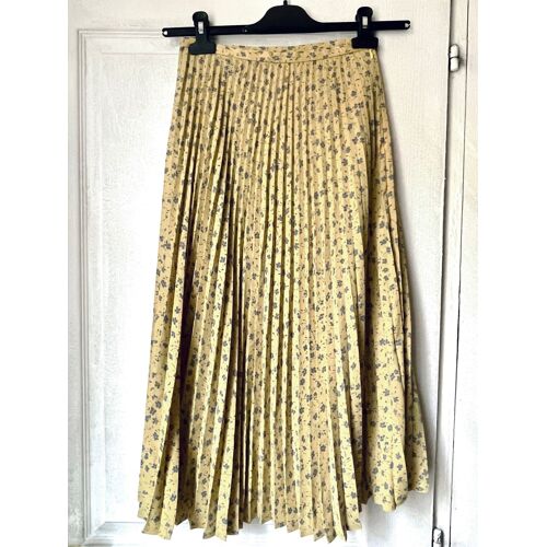 Mackintosh Philosophy Jupe Longue Jaune À Fleurs Bleues, Taille 34, Très Bon État