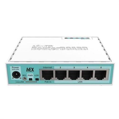 Mikrotik RB750GR3 Routeur connecté Gigabit Ethernet Turquoise, Blanc