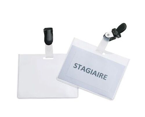 Badge Sans Clip 60x90mm En Pvc - Boite De 25