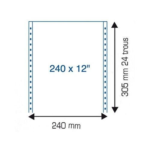 ELVE - Micro-perforé - vélin blanc - Rouleau (30,5 cm x 6,1 m) - 70 g/m² - 2000 feuille(s) papier en accordéon