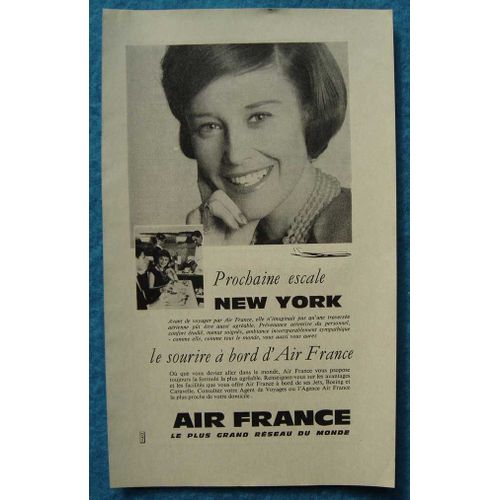 Publicité Papier - Air France - New York De 1962