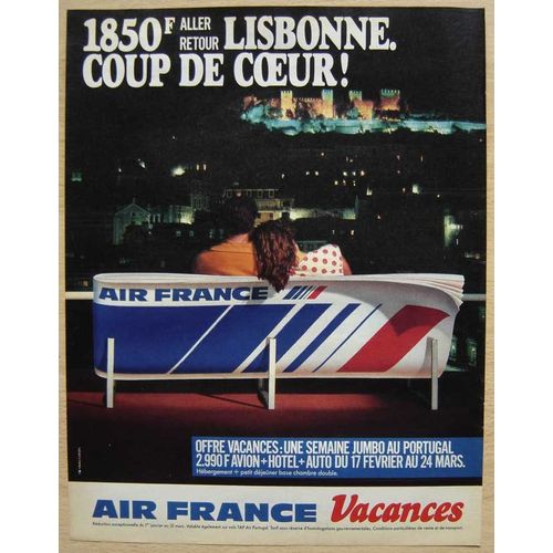 Publicité Papier - Air France - Lisbonne De 1985
