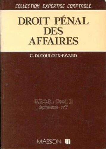 Droit Pénal Des Affaires