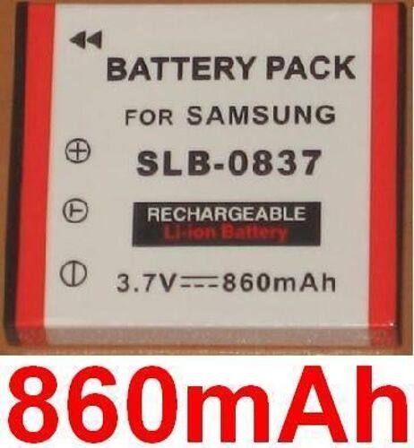 Batterie 860mAh Pour Samsung SLB-0837 SLB0837 SL-B0837 Digimax i6 PMP L50 L60 L70 L80, i70, i70S, L700, L700S, L73, NV3, NV5, NV7, NV20, NV15, NV10, NV8, L83T