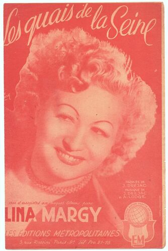 Les Quais De La Seine (Valse) / Lina Margy (Édition Originale Datée 1948)