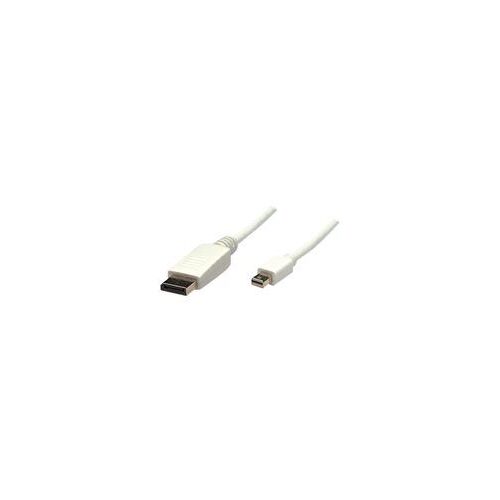 Manhattan Mini DisplayPort 1.1 to DisplayPort Cable, 1080p@60Hz, 2m, Male to Male, 10.8 Gbps, White, Lifetime Warranty, Blister - Câble DisplayPort - DisplayPort (M) verrouillé pour Mini DisplayPort (M) - DisplayPort 1.1 - 300 V - 2 m - démarré...