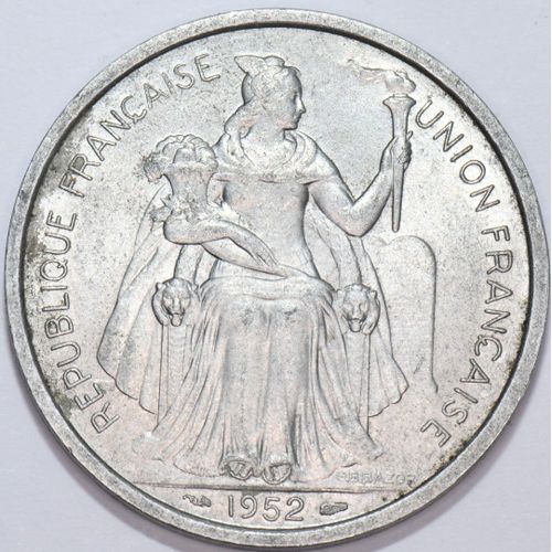 France - Etablissements Français De L'océanie - 5 Francs - 1952 - Aluminium - X004